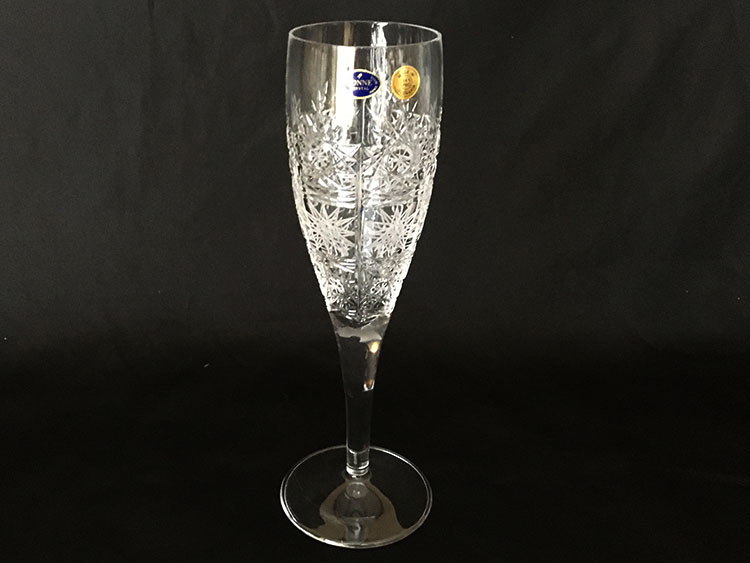 Crystal Bohemia Hand Cut Champagne Goblets Slovakia *Set of 6*