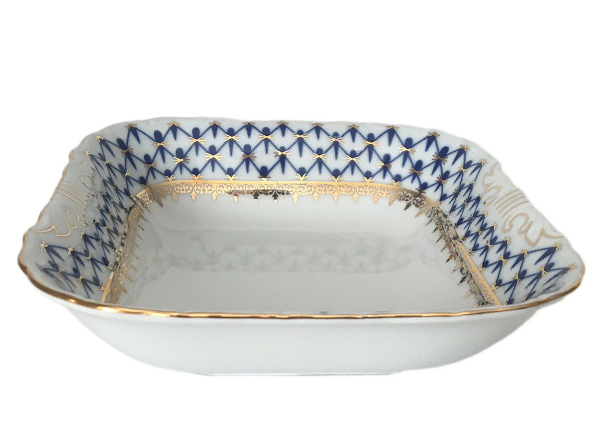 Cobalt Net Serving Dish Rectangular 16 cm