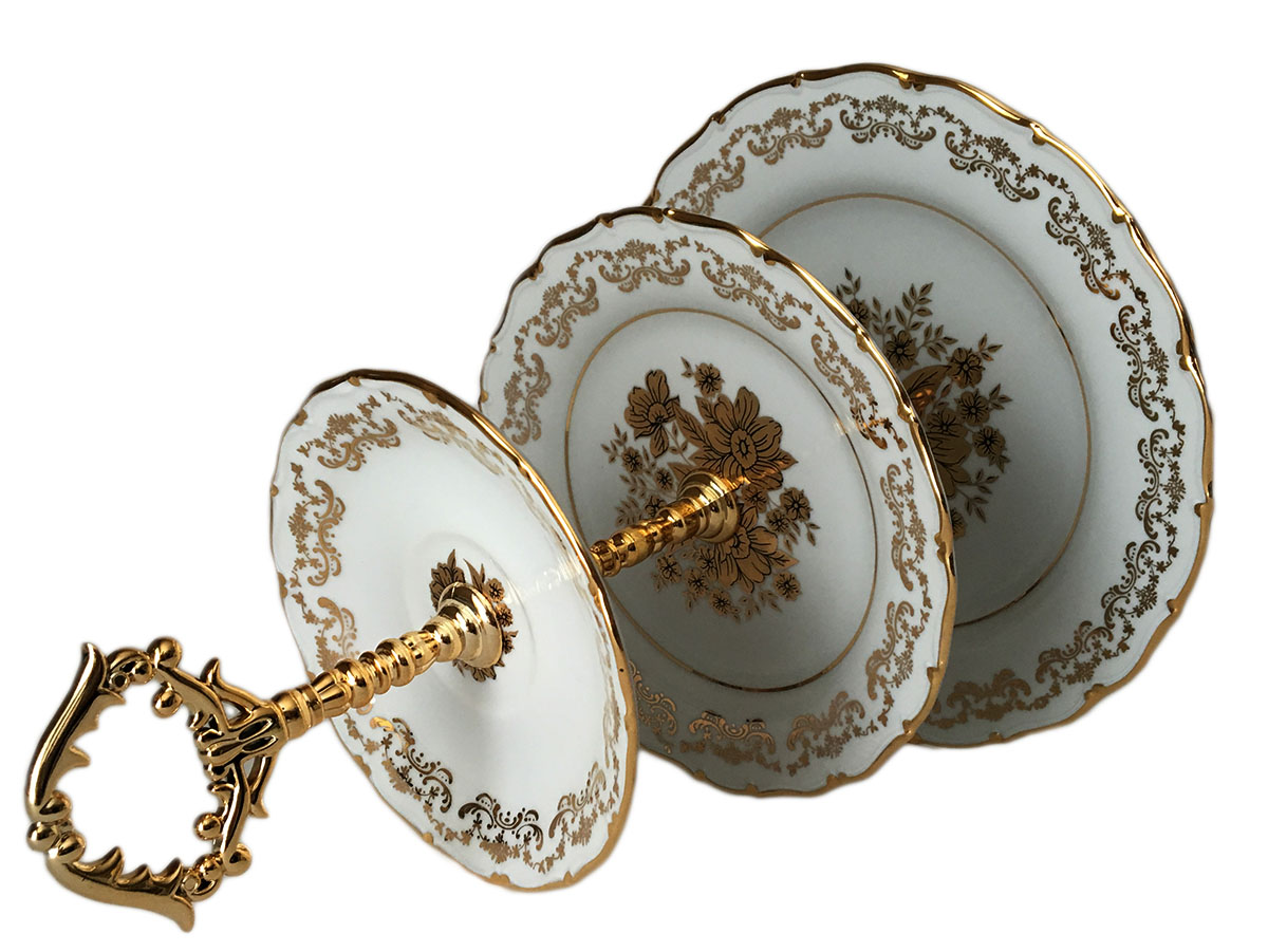 Golden Flower Plate Holder