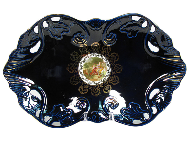 Madonna Cobalt Romeo & Juliet Antique Leaf Motif Scrolled