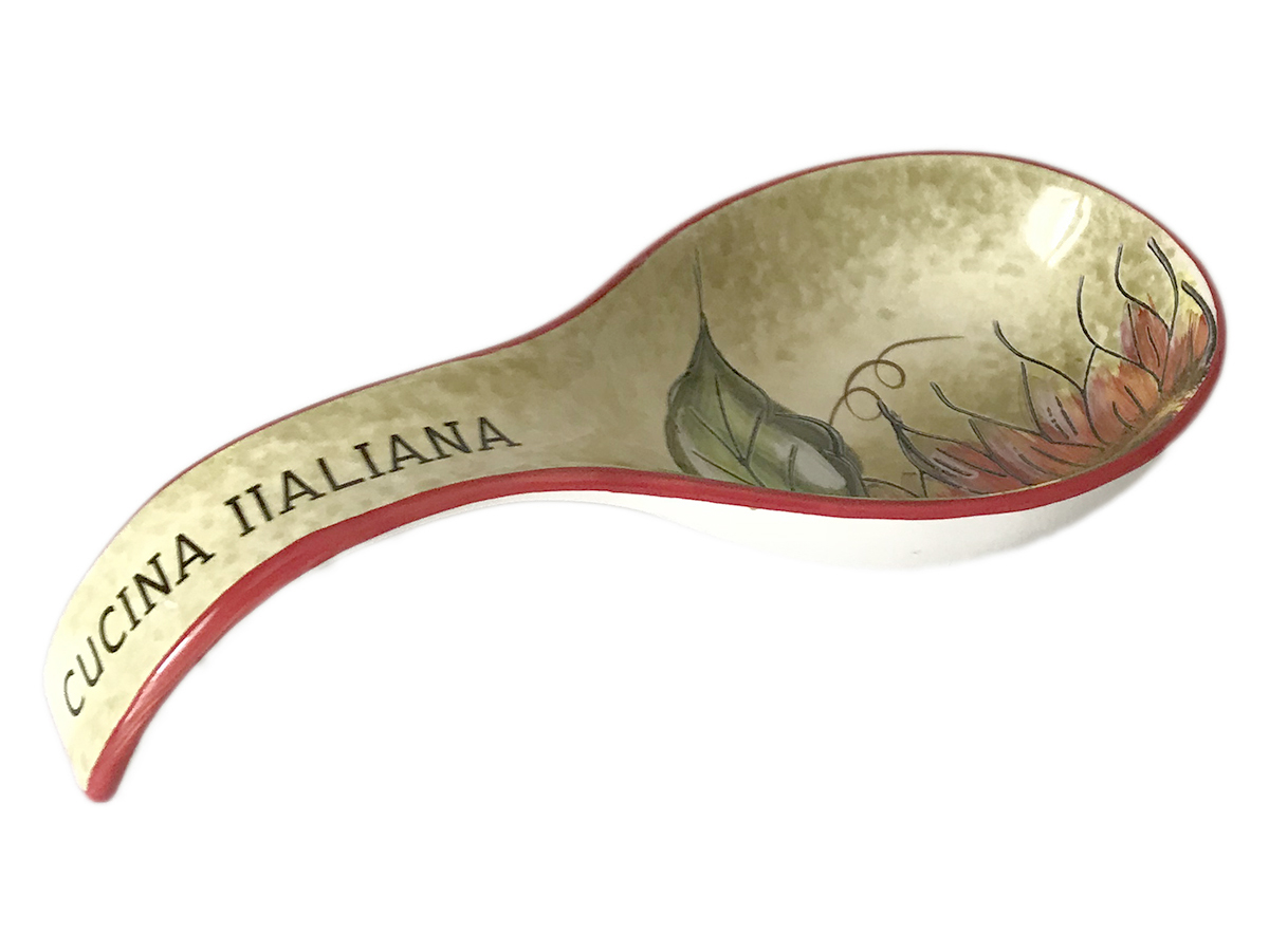 Cucina Italiana Ceramic Sunflower Design Deep 9" Spoon Rest 